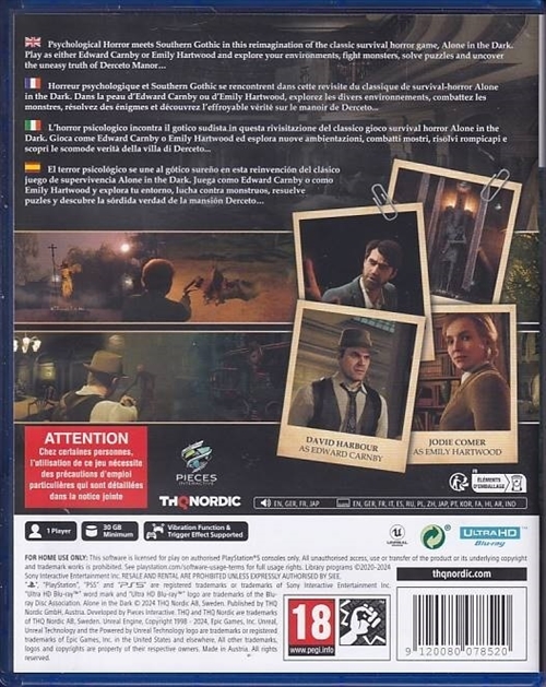 Alone in the Dark - PS5 (A-Grade) (Genbrug)